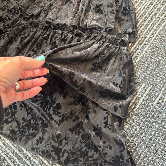 Disturbia Lilias Devoré Tiered Maxi Dress size 2 Black Velvet Goth Whimsygoth - Picture 11 of 14